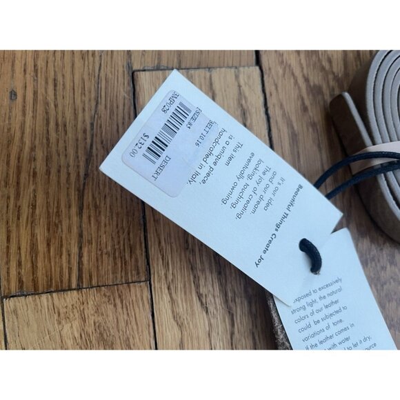 Massimo Palomba Desert Brown Leather Thin Belt Handmade 04/50 Size 85 Puccini main image 6